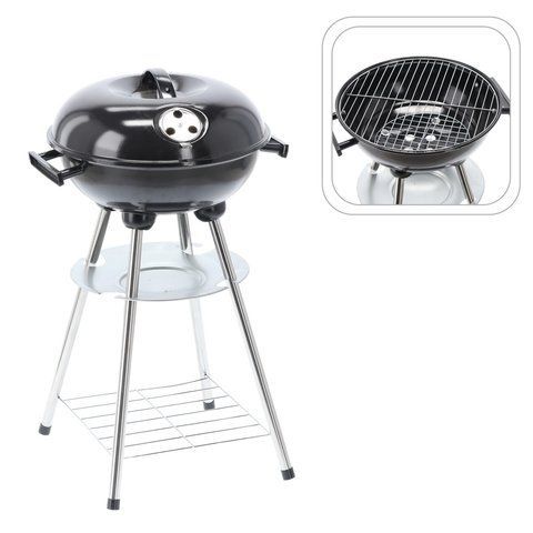 Вугільний круглий гриль Garden Line BBQ5238 35x39x63 см переносний гриль з кришкою гриль з вентиляцією CH-BBQ5238 фото
